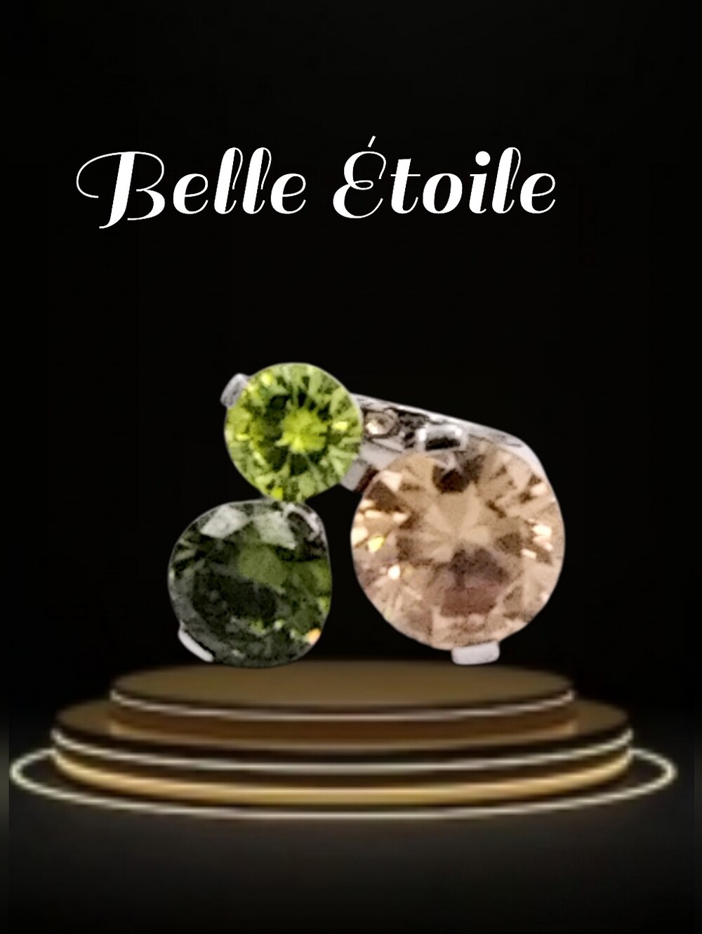 Belle Étoile Très Chic Champagne Sterling Silver Statement Ring | Size 6.25